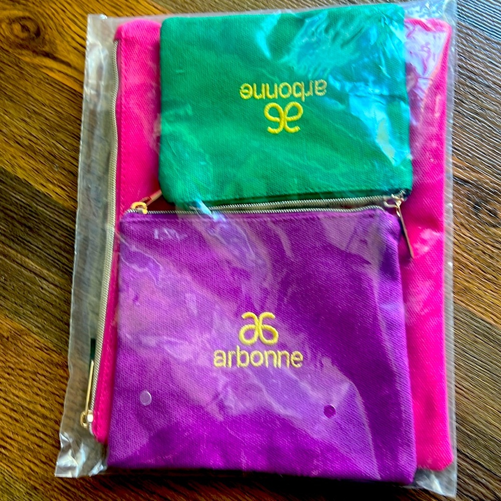 Arbonne cosmetics bags (set of three).